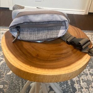 Tan and Gray Belt Bag with Sporty Style